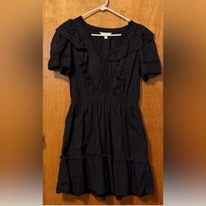 LC Lauren Conrad Black Ruffle Dress (Medium)